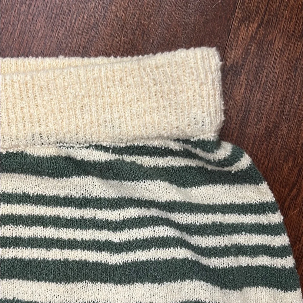 Free People Green and Cream Striped Wide Leg Pants - Picture 6 of 13